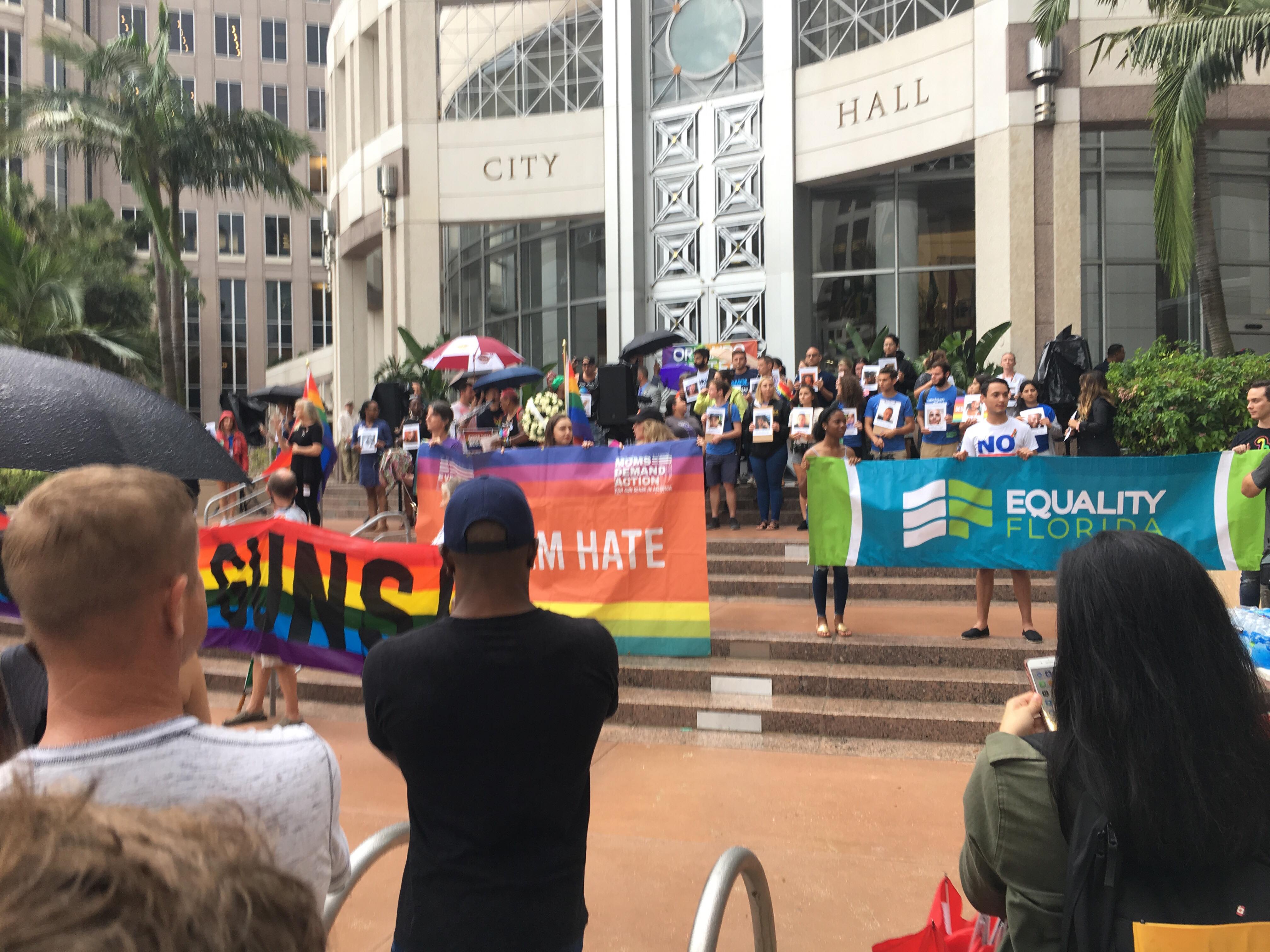 Orlando Gathers at City Hall in Remembrance of Pulse